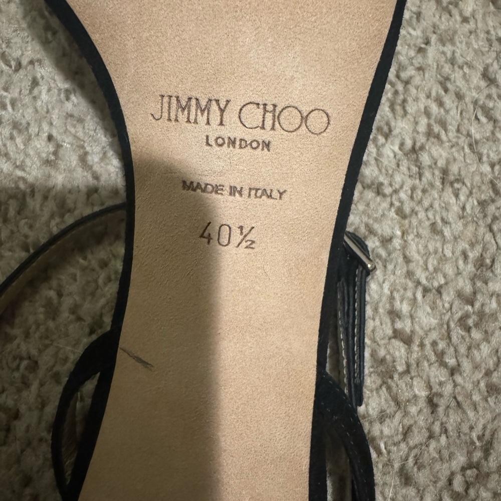 Jimmy Choo Thyra 100 Black Strappy Heels with Crystal Embellishments - Picture 5 of 5